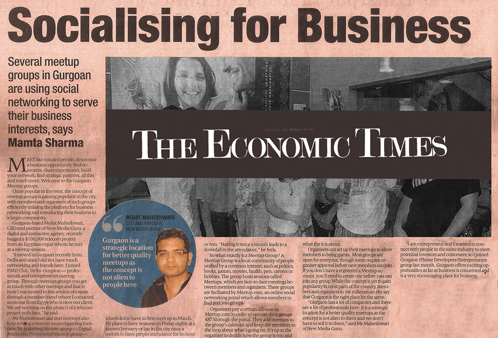 Mohit Maheshwari (MD, NEW MEDIA GURU) in Economic Times